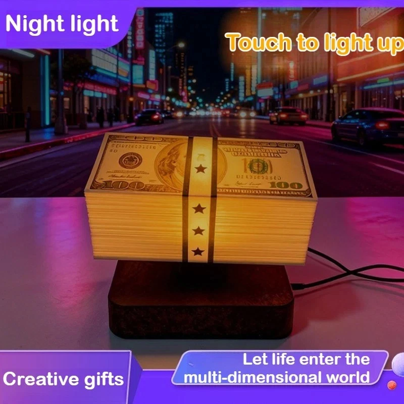 Magnetic Levitating Dollar LED Night Light GTA Money Floating Rotating Lamp Gift