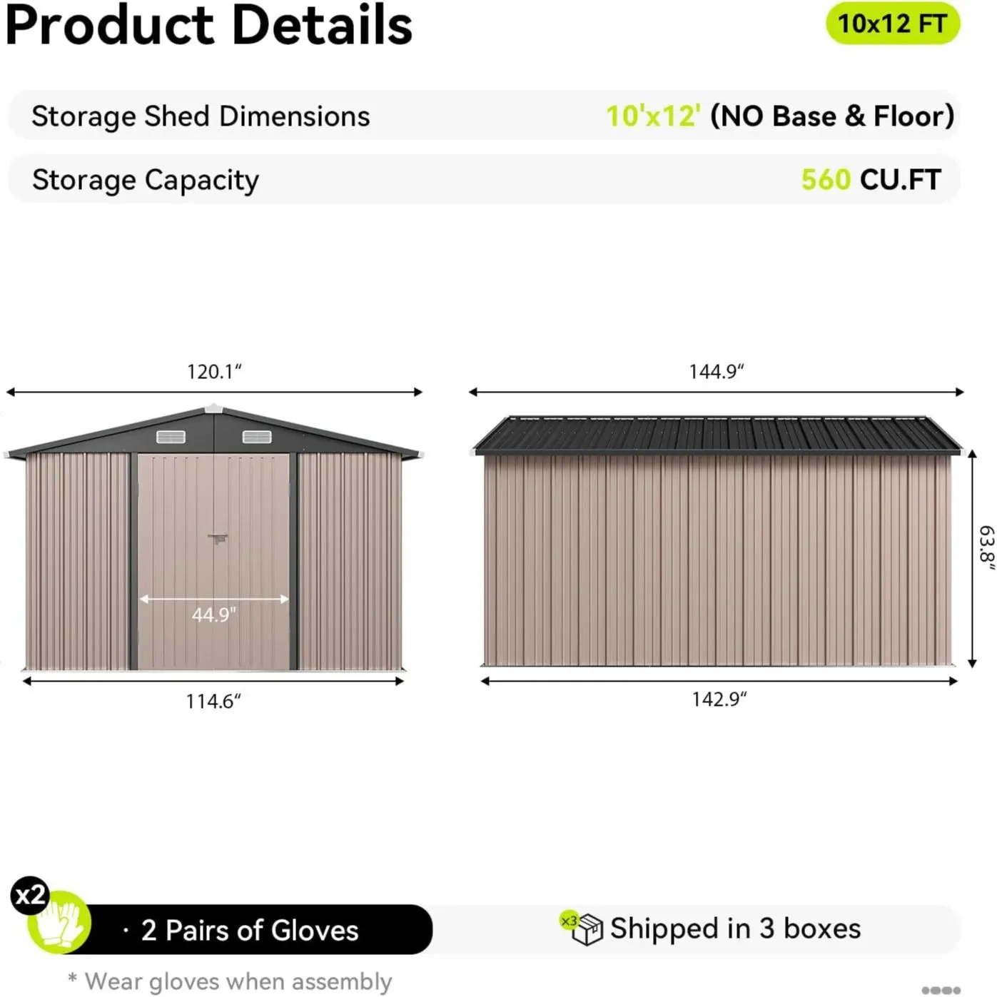 Outdoor Storage Shed Metal Garden Tool Shed with Sloping Roof Lockable Door for Patio Lawn Backyard Black Organizer for Garden Tools & Shelf Organization