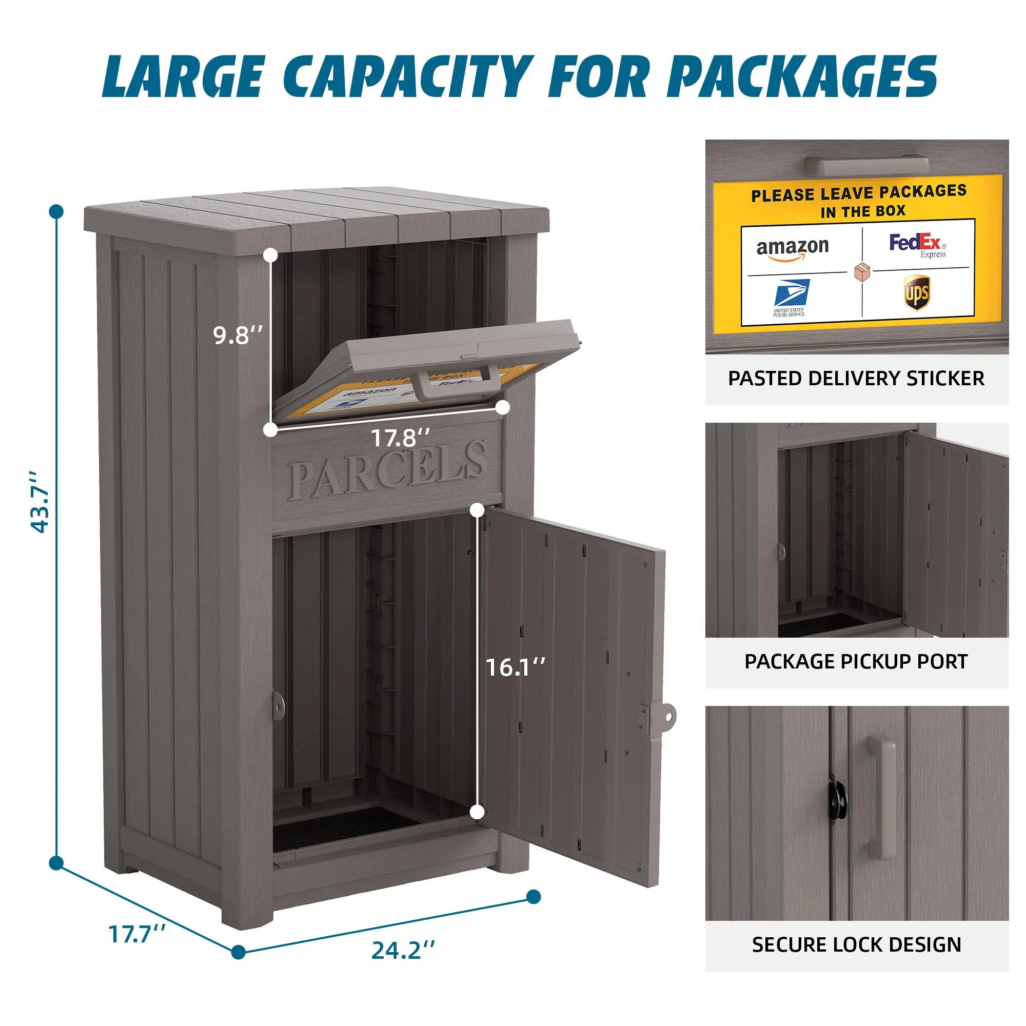 Anti-Theft Lockable Storage Box – Waterproof Outdoor Package Delivery Box with Large Secure Capacity