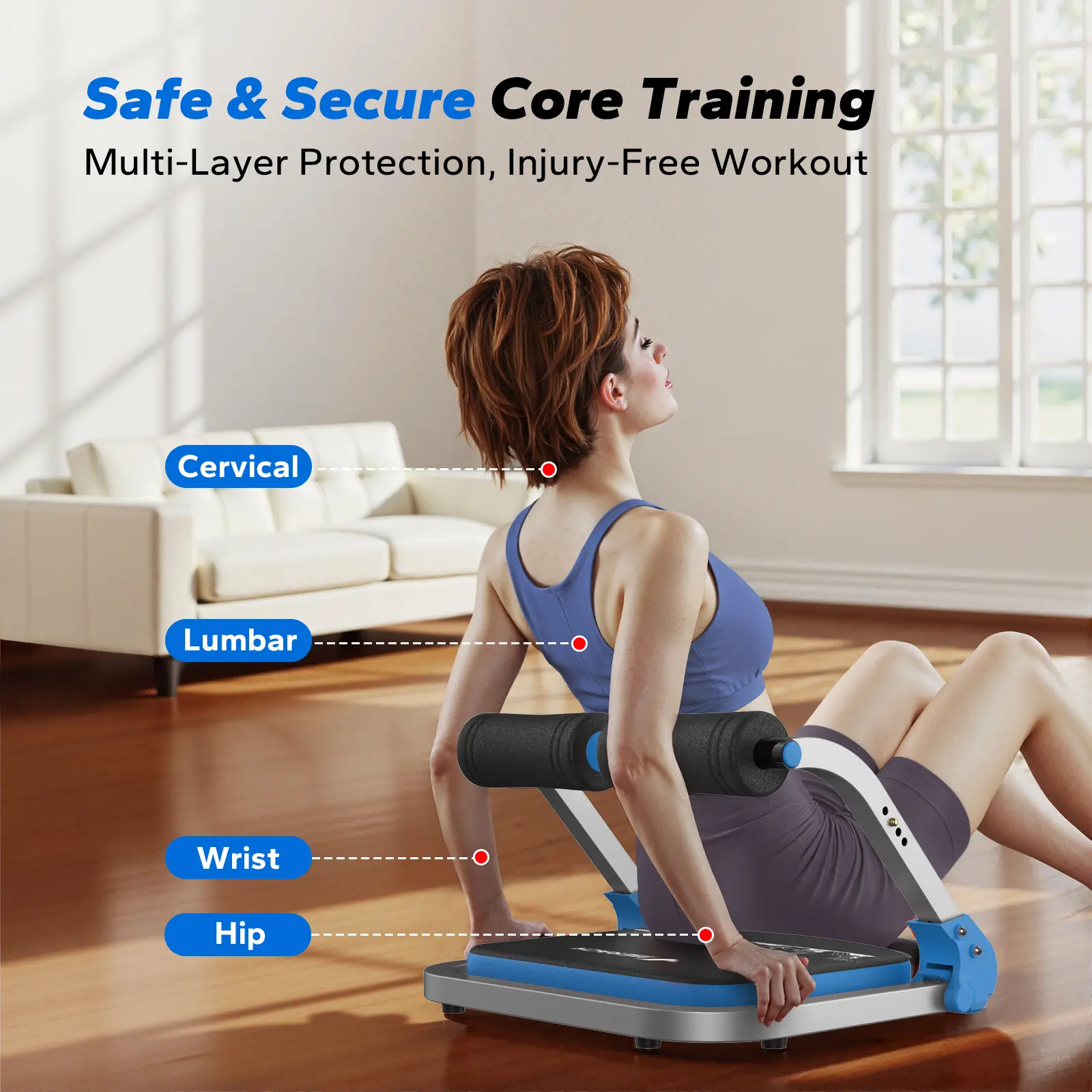 Adjustable Ab Crunch Machine – 3-Level Core Trainer for Home Gym & Full Ab Workout