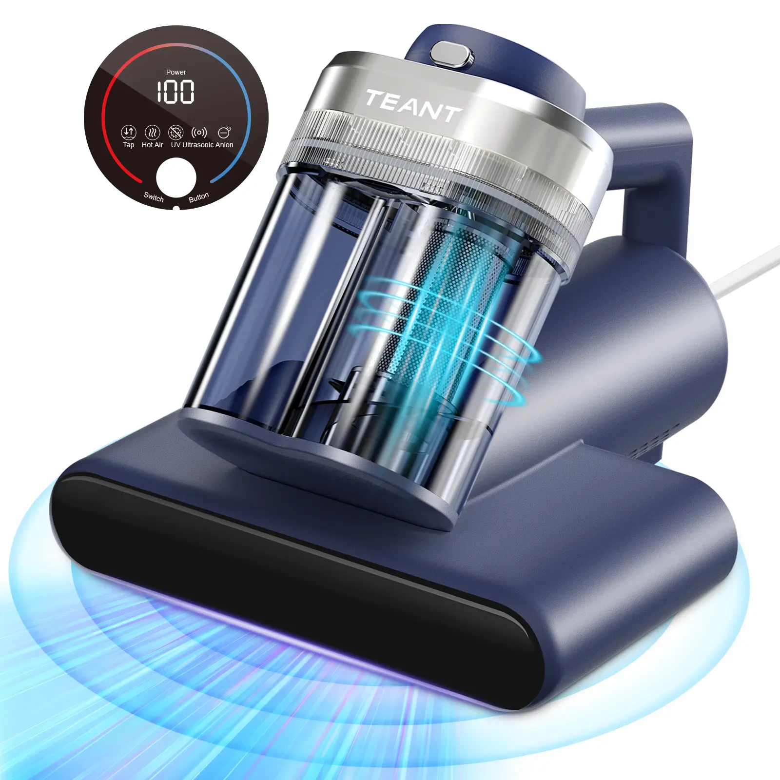 Mattress Vacuum Cleaner for Dust Mites – 16KPa Powerful Suction, UV-C Sterilization, 149°F Hot Air & HEPA Deep Cleaning