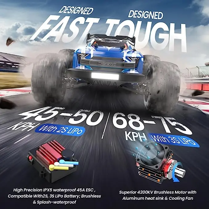 H16E Brushless Extreme High Speed RC Truck, Max 70kph