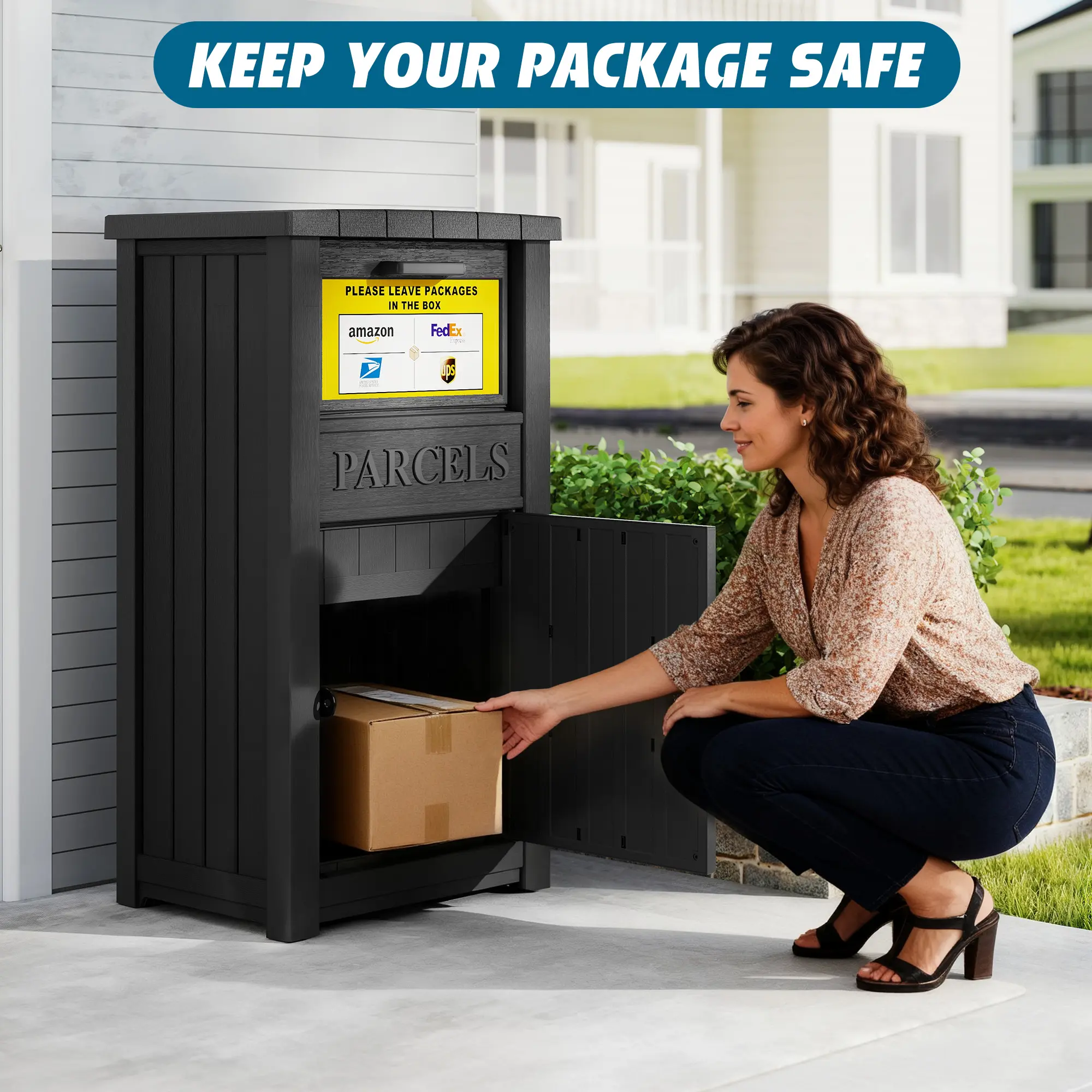 Anti-Theft Lockable Storage Box – Waterproof Outdoor Package Delivery Box with Large Secure Capacity