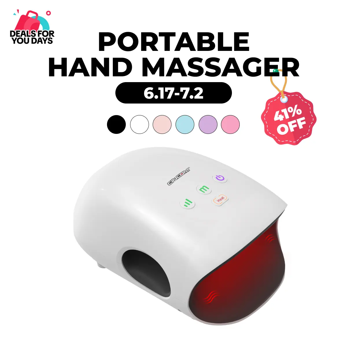 Cordless Hand Massager – Air Compression, Heat Therapy & Custom Modes for Daily Relaxation & Comfort