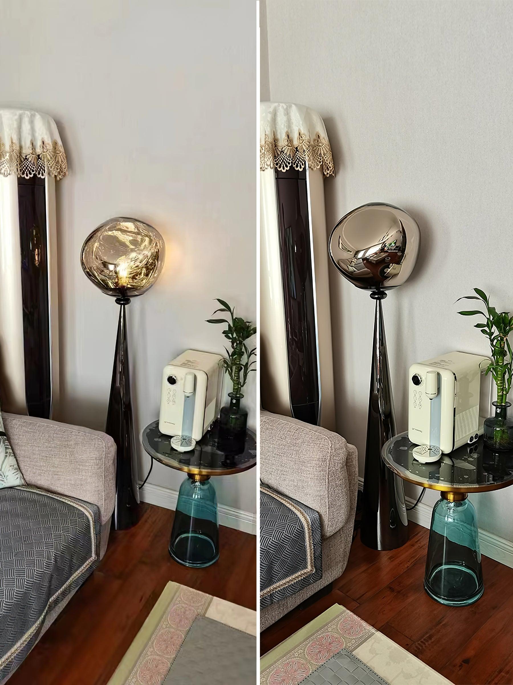 Twisted dynamic Glass Cone Floor Lamp