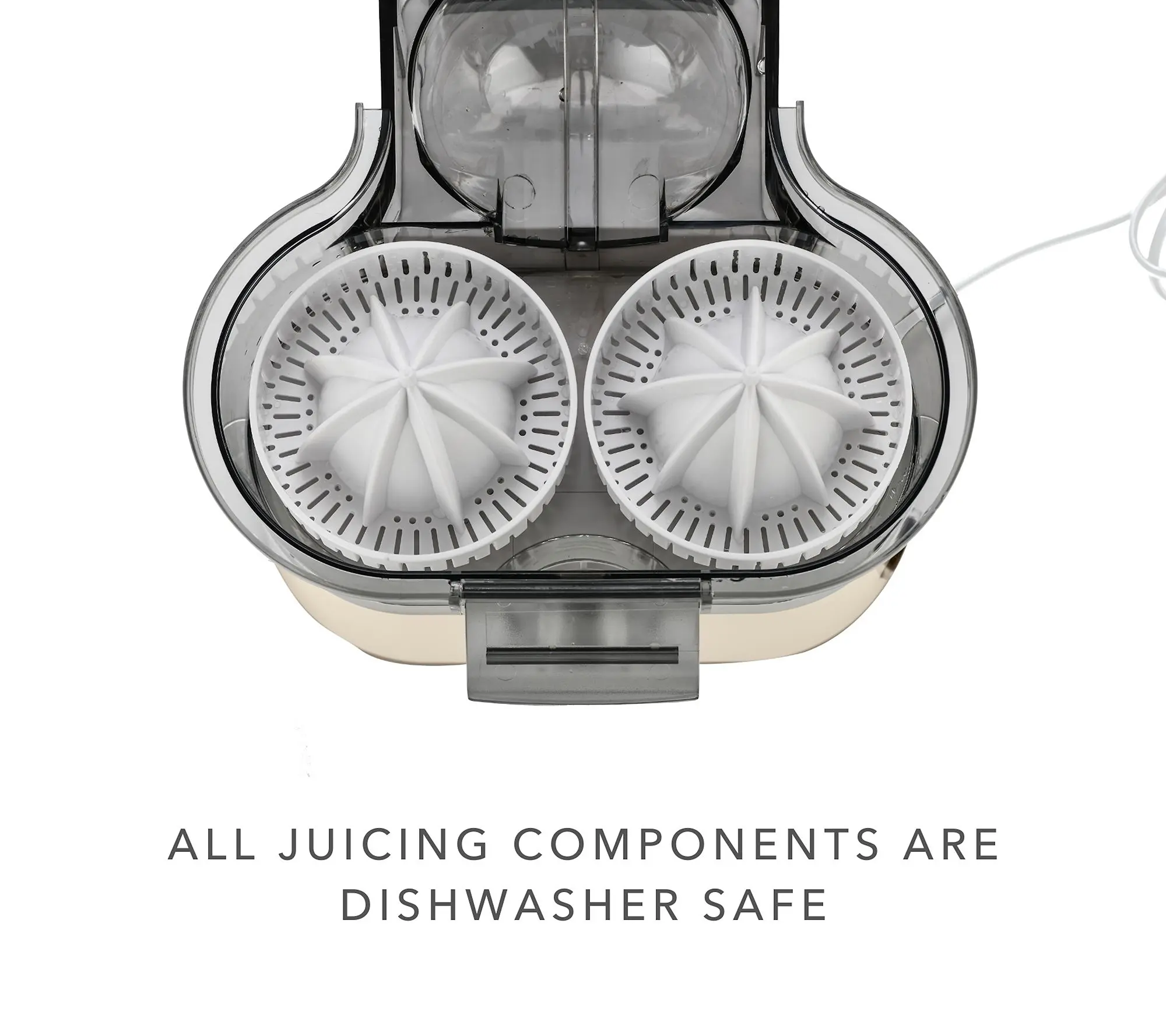 Dual-Head Electric Citrus Juicer with Built-In Slicer