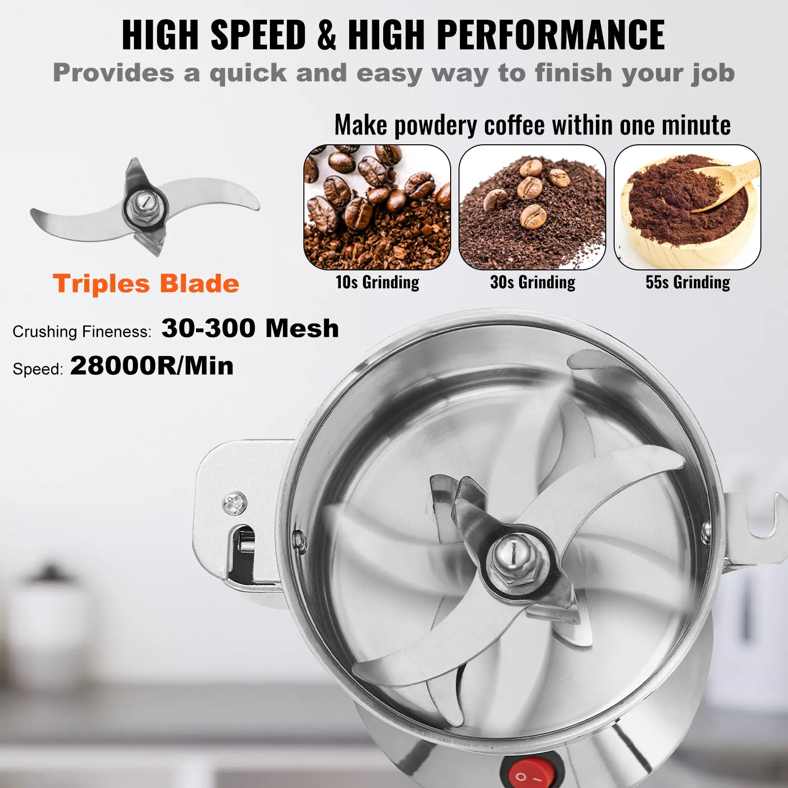 Electric Grain Mill Grinder, Summervibes,Summervibes