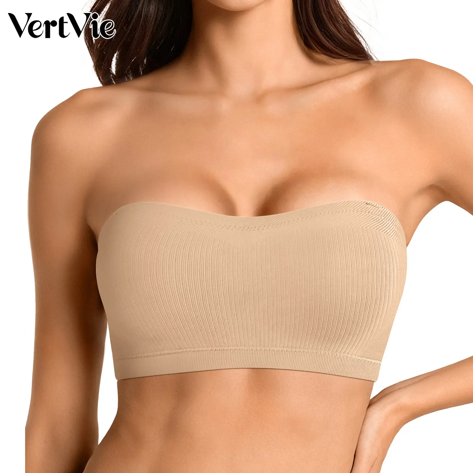 Stays Put Bandeau Bra, Strapless Bra Wireless Seamless Comfort Day