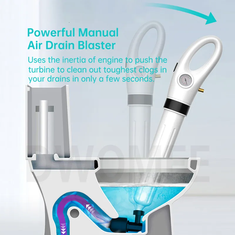 All-In-One Kinetic Air Drain Blaster: High-Pressure Pneumatic Plunger Kit
