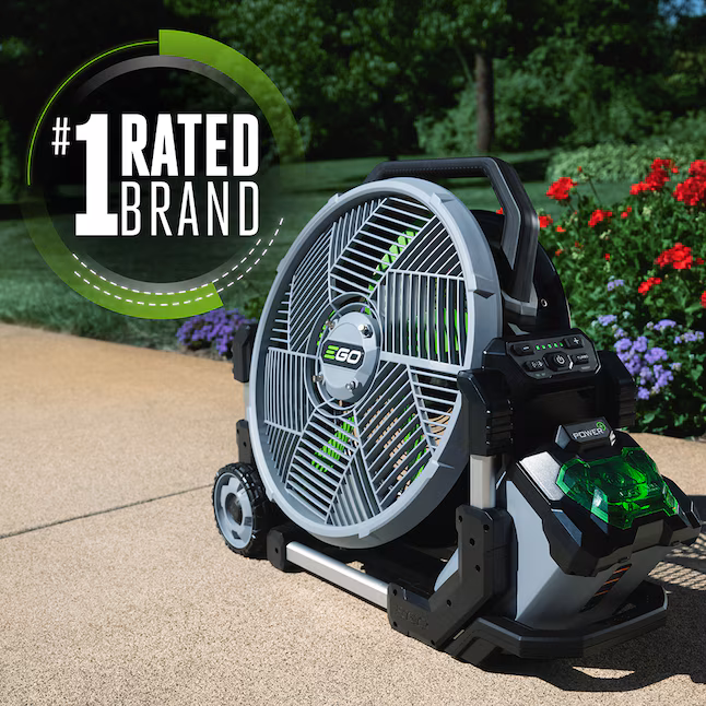 EGO 18-in High Velocity Indoor/Outdoor Misting Floor Fan, Battery Powered, in Grey