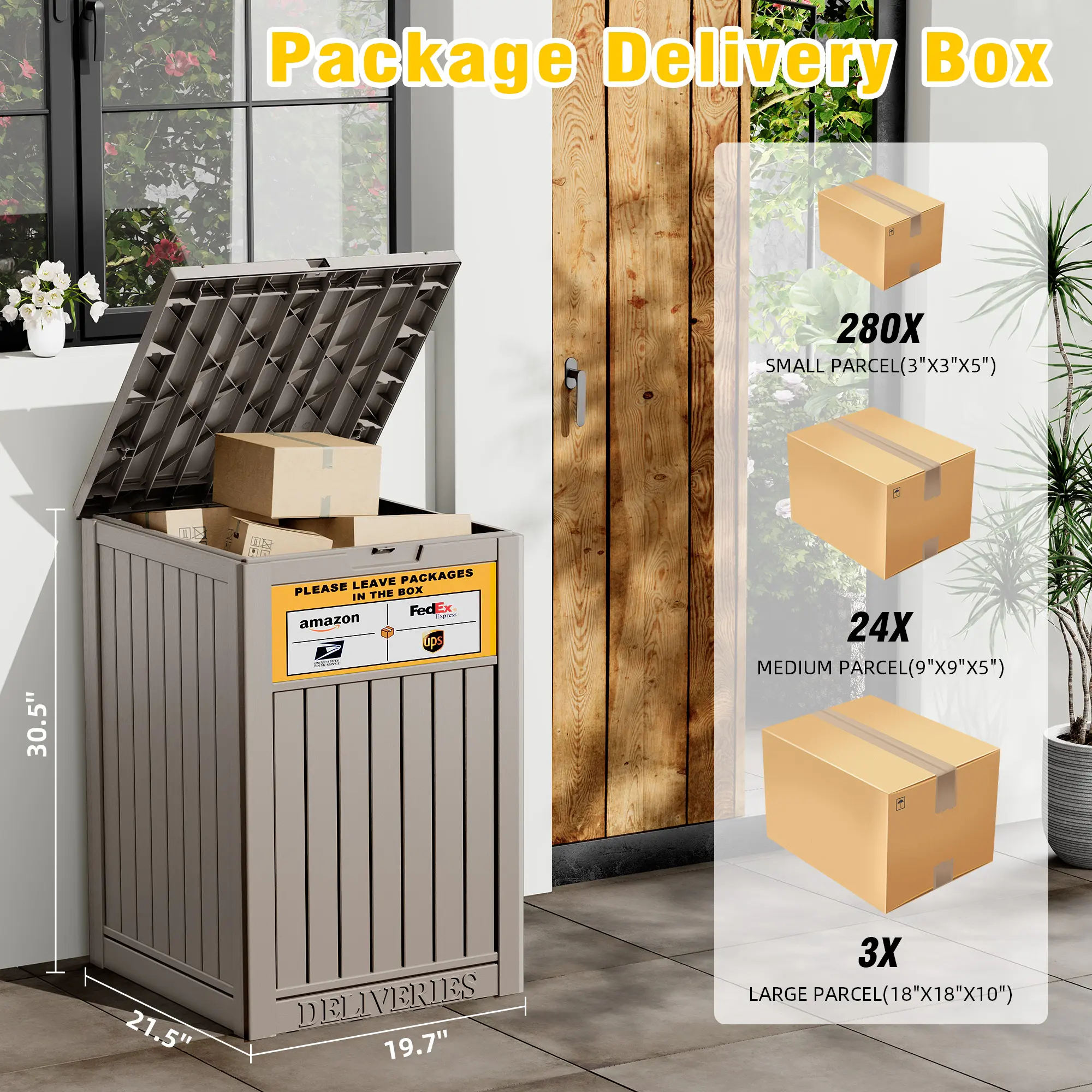 Anti-Theft Lockable Storage Box – Waterproof Outdoor Package Delivery Box with Large Secure Capacity