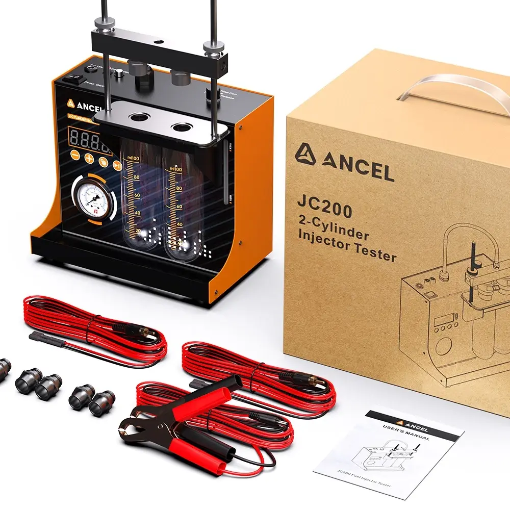 2-Cylinder Fuel Injector Tester & Flow Cleaner Removes Light Surface Deposits During Testing