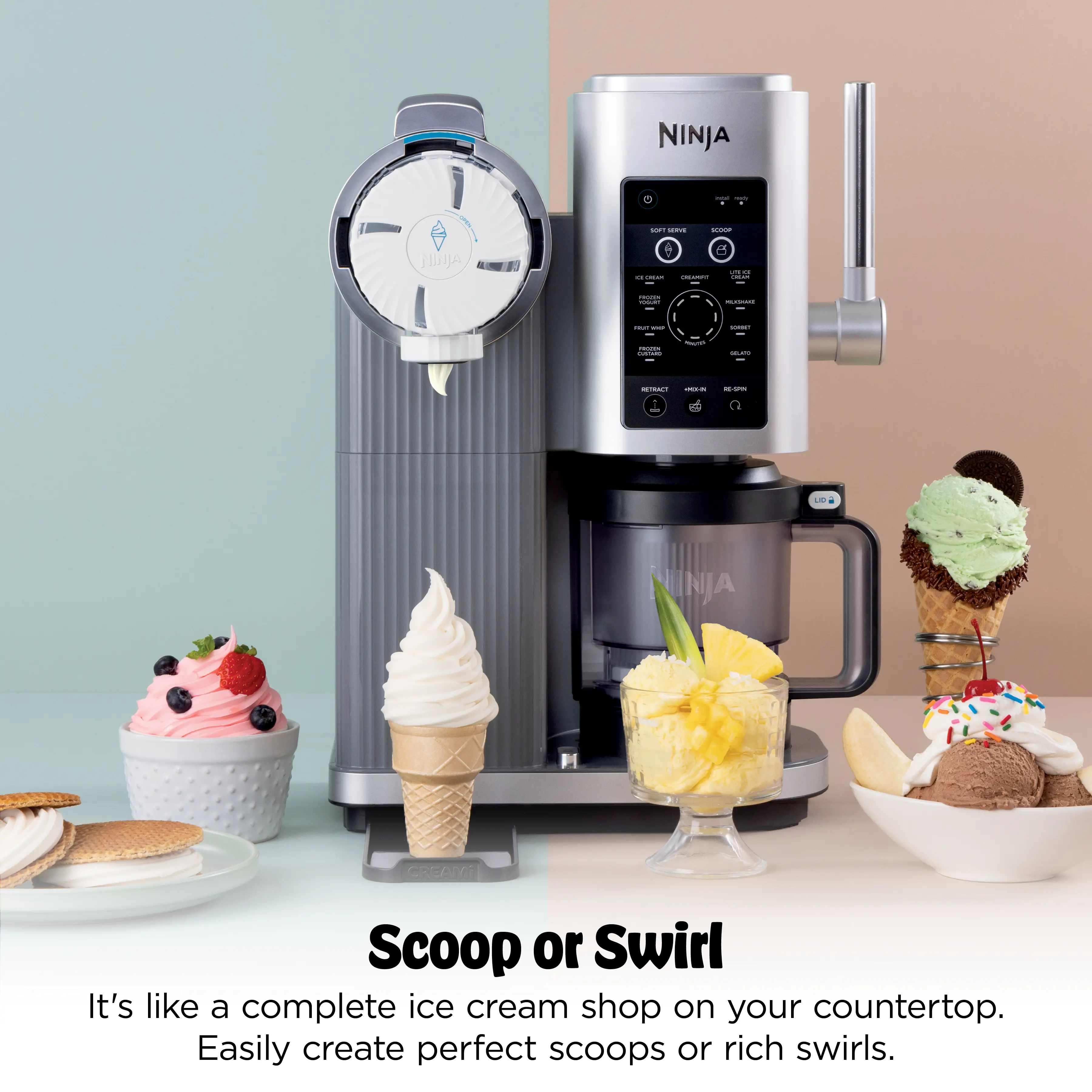 Soft Serve Ice Cream Machine – Make Homemade Ice Cream, Frozen Yogurt, Sorbet & Swirled Treats with Ease