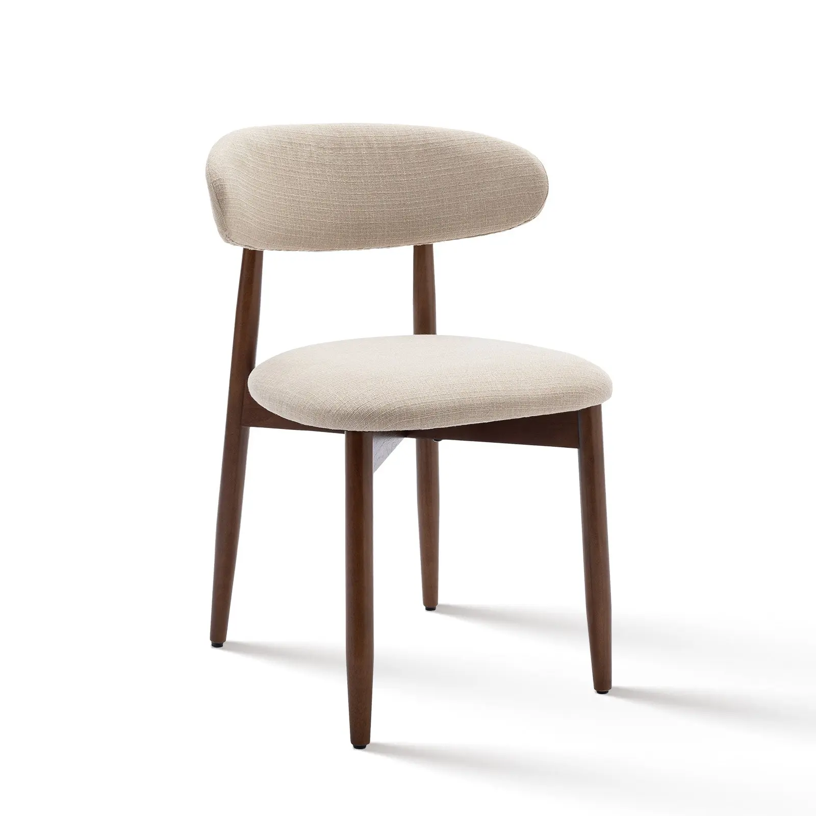 Modern Upholstered Dining Chair – Ergonomic Backrest, Premium Fabric Finish & Natural Wood Frame
