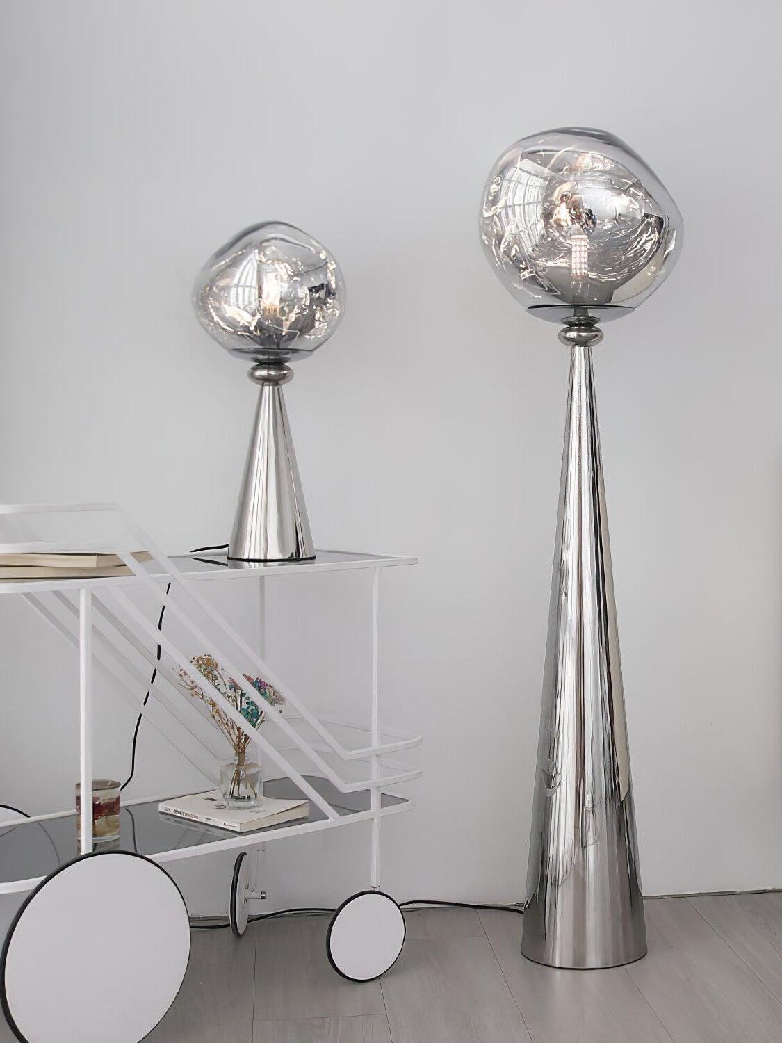 Twisted dynamic Glass Cone Floor Lamp
