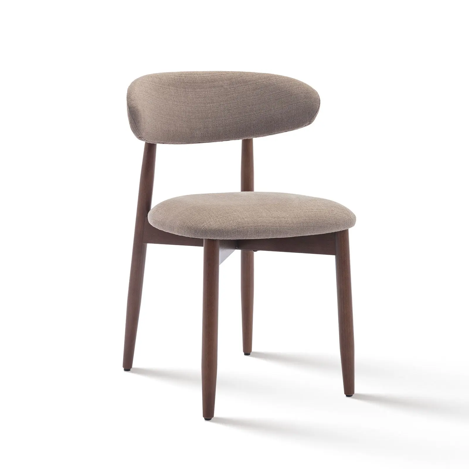 Modern Upholstered Dining Chair – Ergonomic Backrest, Premium Fabric Finish & Natural Wood Frame