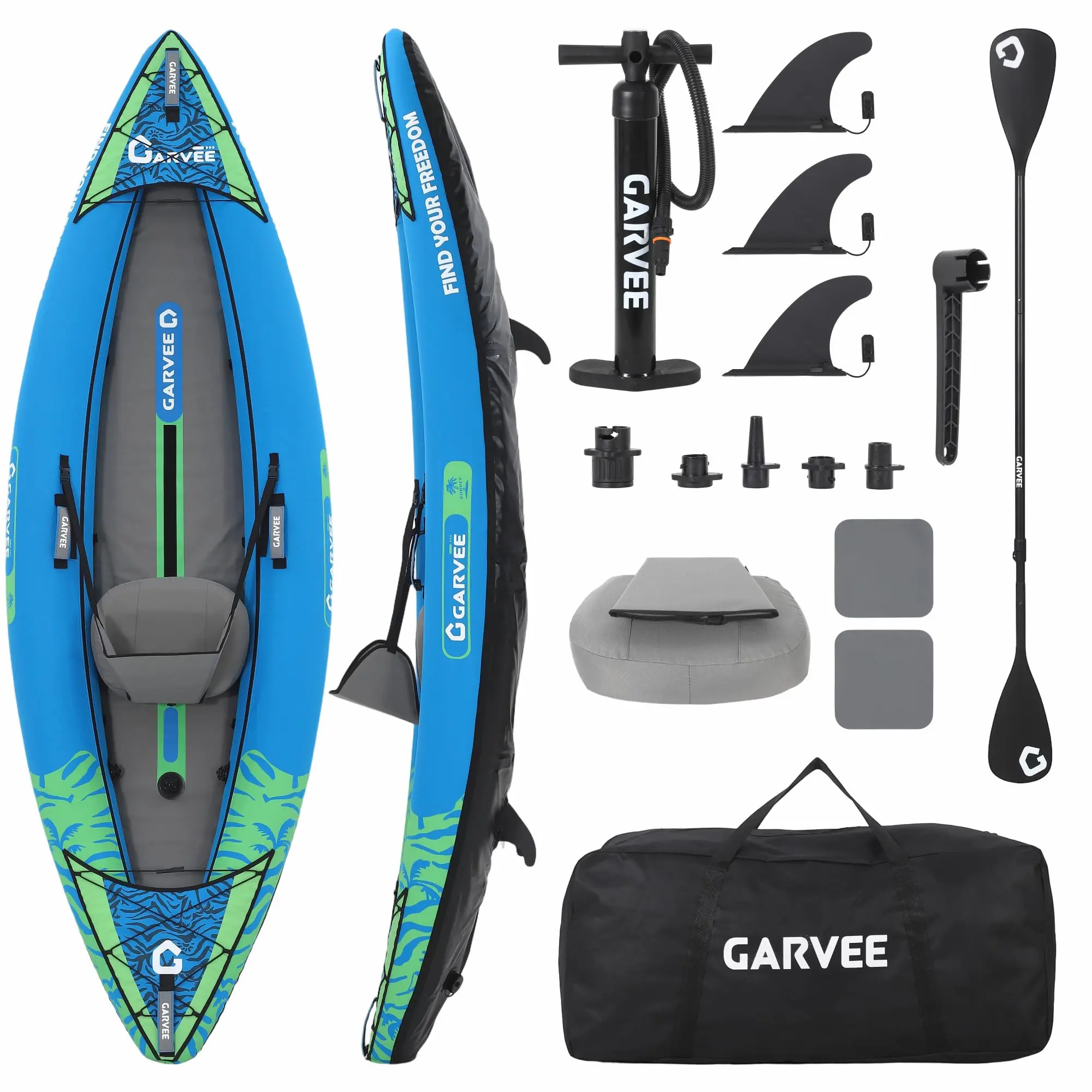 2-Person Inflatable Kayak - Complete Portable Adventure Kit