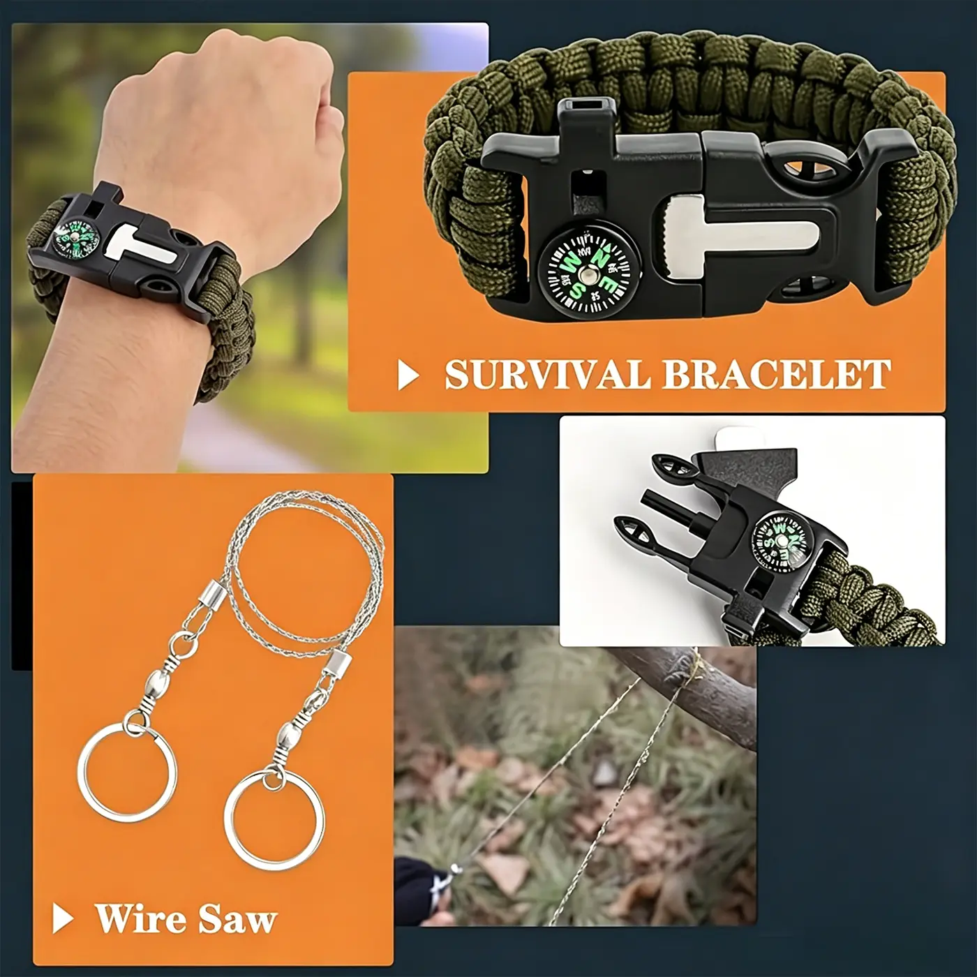 Survival First Aid Kits, Professional Survival Gear Equipment Tools First Aid Supplies kit for SOS Emergency Hiking Hunting Disaster Camping Adventures