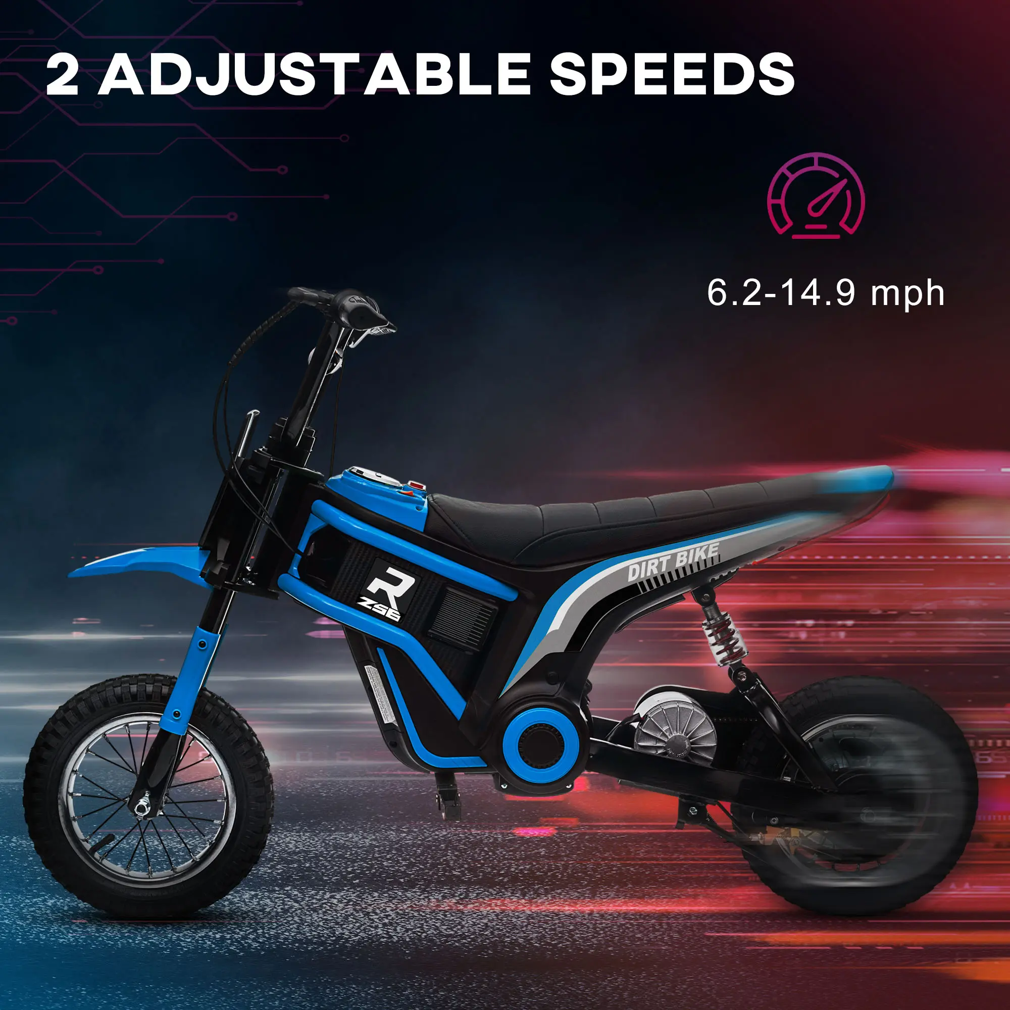 Electric Dirt Bike – 24V 350W Off-Road Ride-On Motorcycle with Rear Suspension, Brake & Speeds Up to 15 MPH
