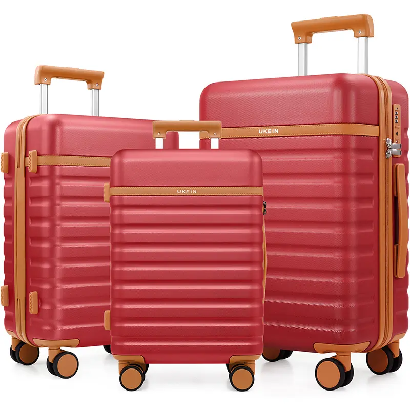 3-Piece Luggage Set 20"/24"/28" Hardside Suitcases with Double Spinner Wheels TSA Lock Lightweight Durable Travel Luggage Set #Summervibes