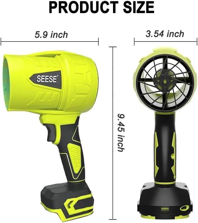 Turbo Jet Leaf Blower: Cordless Leaf Blower for Yard Leaves, Driveway Sand & Car Drying - 450 CFM High Speed with Ergonomic Handle for Easy Operation
