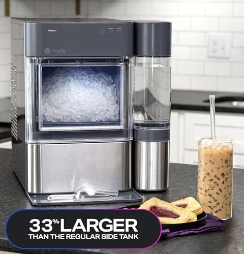 2.0 XL with 1 Gallon Tank, Chewable Crunchable Countertop Nugget Ice Maker, Scoop included, 38 lbs in 24 hours, Pellet Ice Machine with WiFi & Smart Connected, Stainless Steel