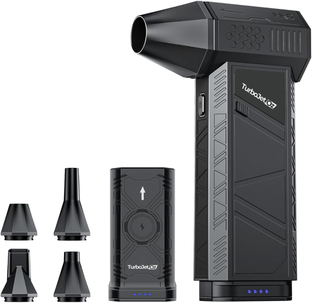 Wireless Jet Fan: 130,000 RPM Super Power Blower & Vacuum Kit