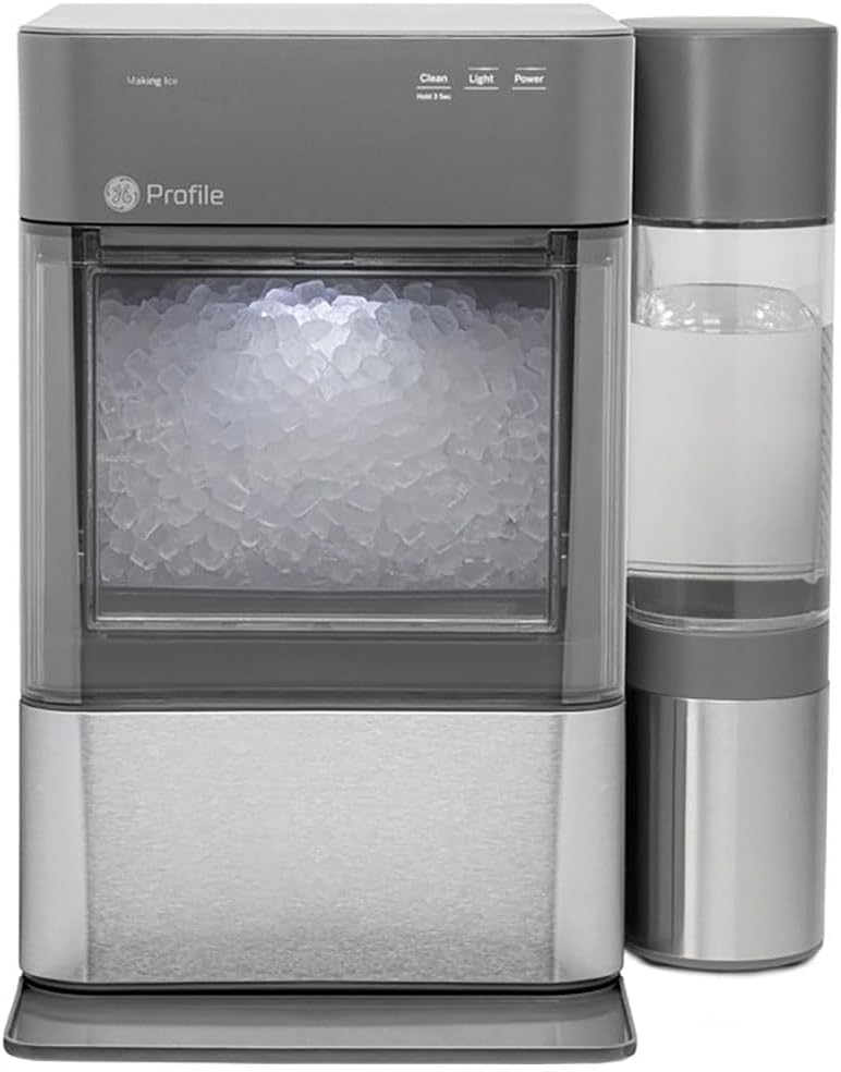 2.0 XL with 1 Gallon Tank, Chewable Crunchable Countertop Nugget Ice Maker, Scoop included, 38 lbs in 24 hours, Pellet Ice Machine with WiFi & Smart Connected, Stainless Steel