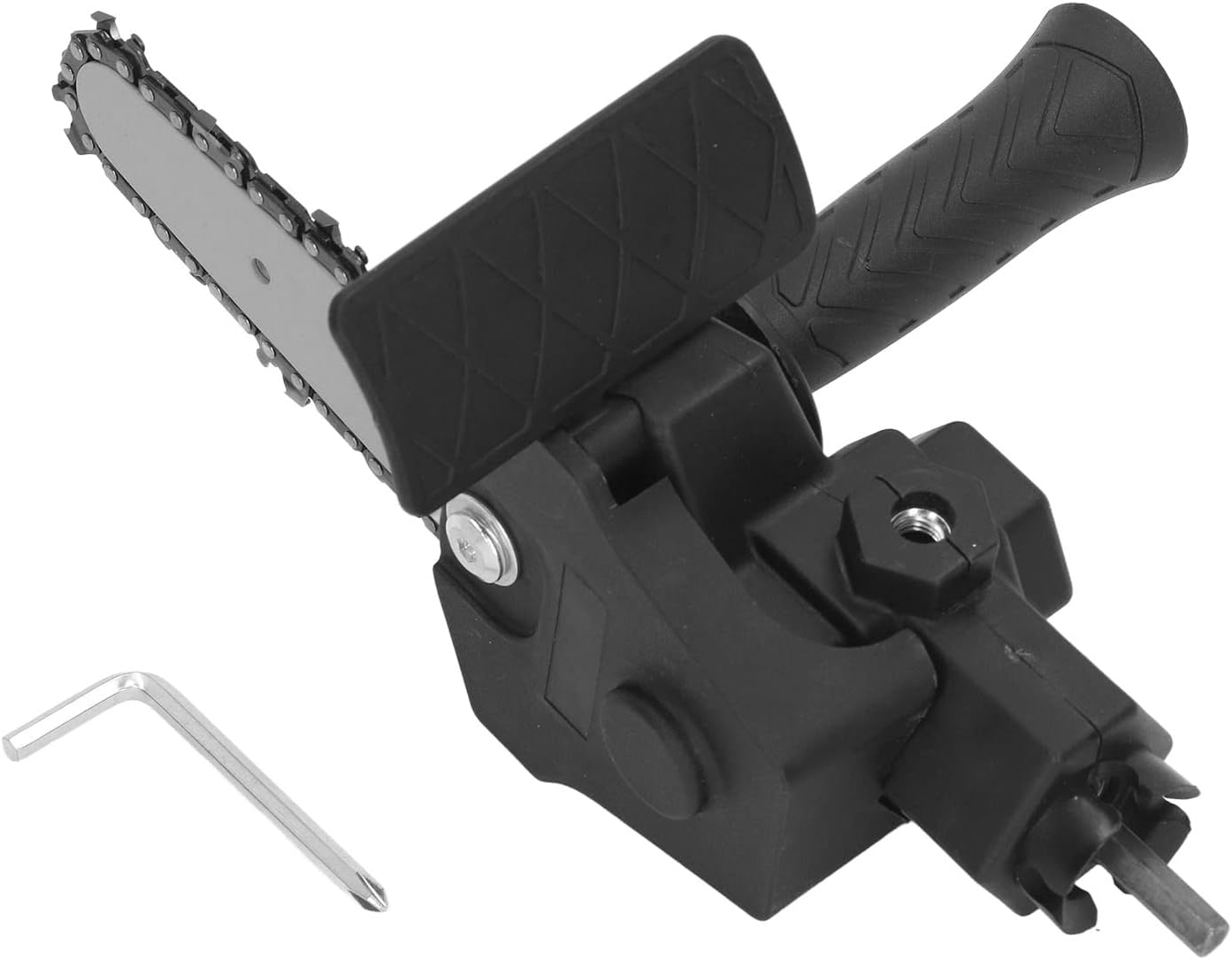 Pro-Grade Electric Drill to Chainsaw Adapter with Auxiliary Handle