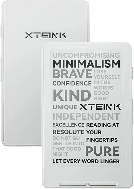 X4 E-Book Reader, 4.3" Portable Pocket E-Ink eReader with Physical Page-Turn Buttons, Ultra-Thin 0.23 inch&2.72 oz, Magnetic-Ready Design,Distraction-Free Reading, 16GB Storage, Frost White