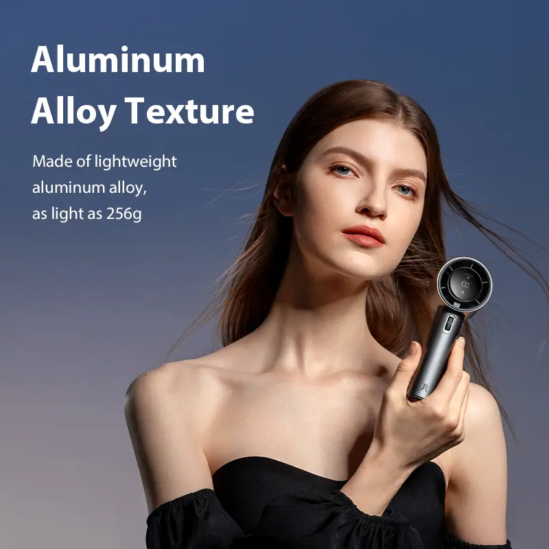Portable Handheld Fan – 5000mAh Rechargeable Battery, 9m/s Strong Wind, Digital Display & Ultra-Quiet Cooling
