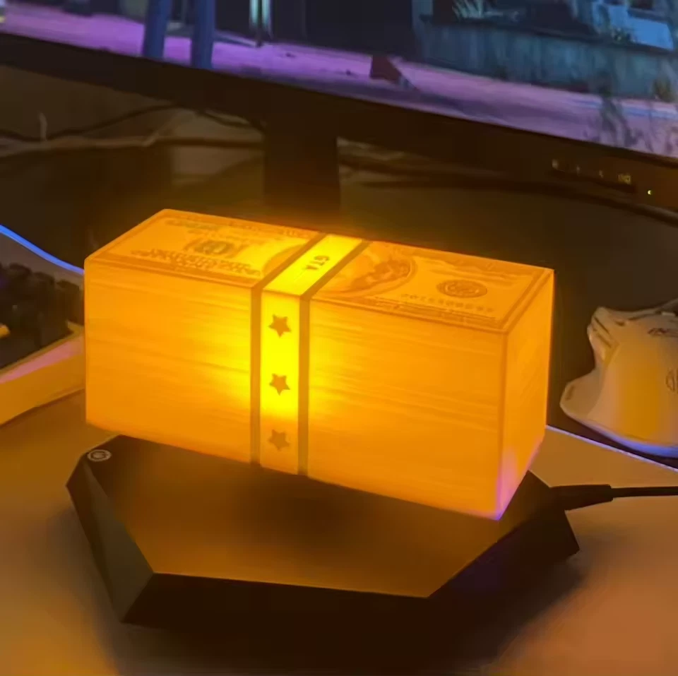 Magnetic Levitating Dollar LED Night Light GTA Money Floating Rotating Lamp Gift