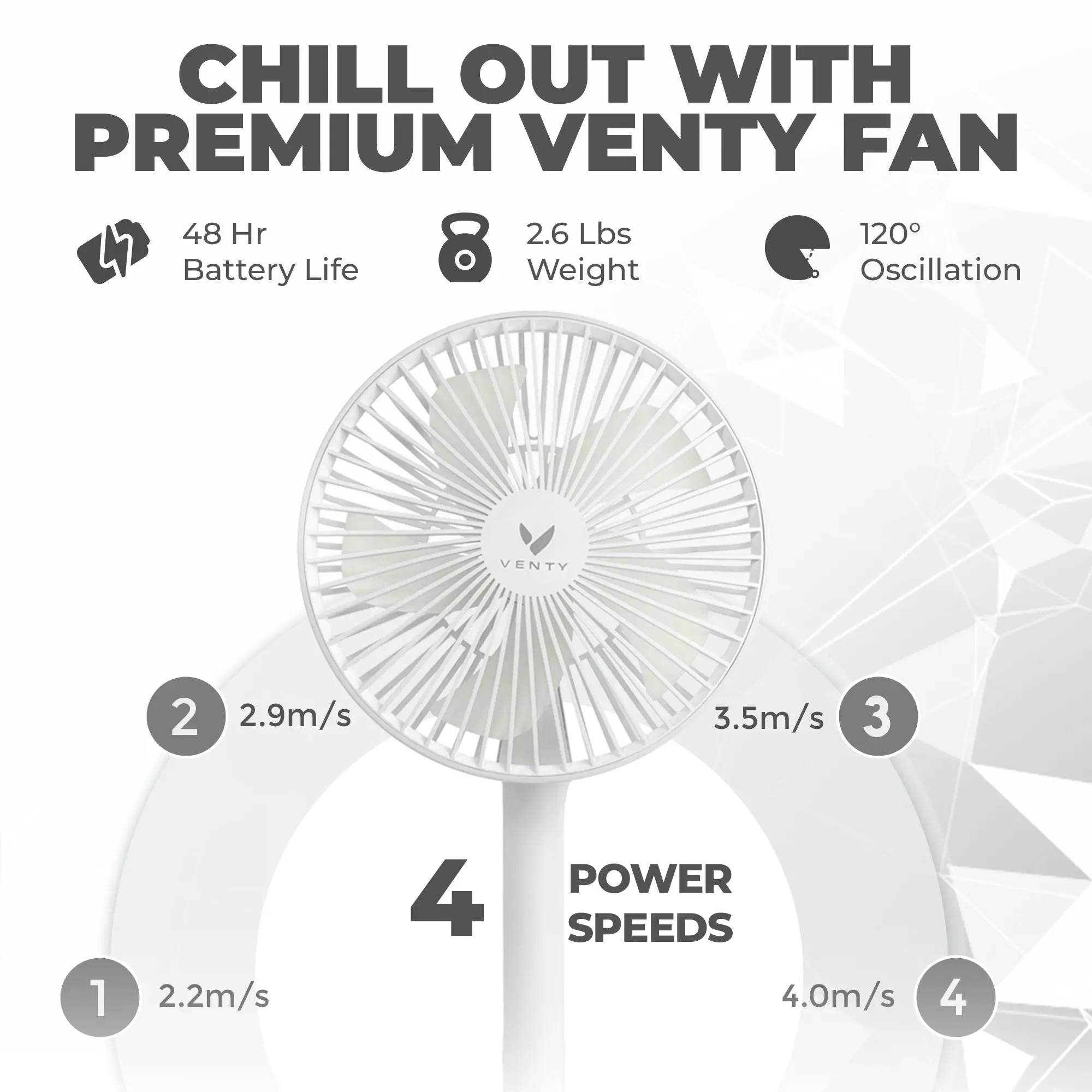 Portable Rechargeable Fan – Powerful Cooling, Long Battery Life & Travel-Friendly Design
