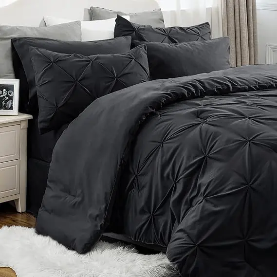 Soft Pintuck Comforter Set – 4/7 Piece Ultra-Soft All-Season Bedding Set with Elegant Hotel-Style Design