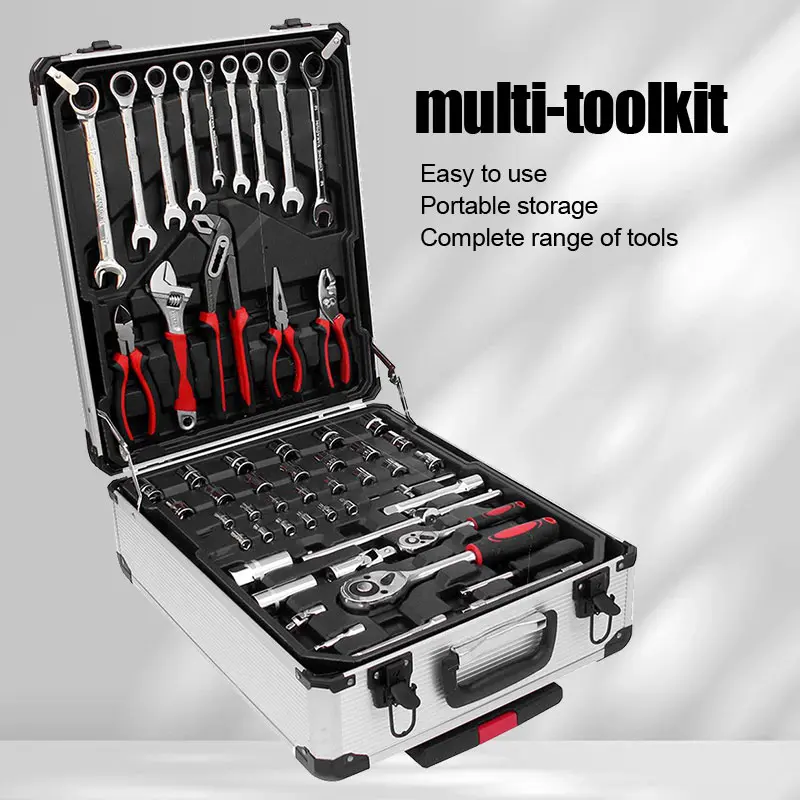 187PCS Large Capacity Metal Hand Toolbox, Home Repair Master Set - Comprehensive Toolbox, With 4 Drawers, General Household Toolkit, Simple And Durable, Auto Repair Repair Tools