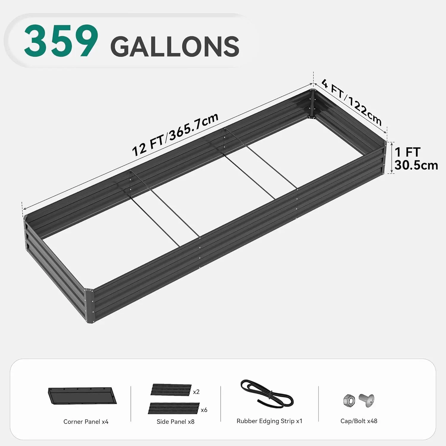 1pc Raised Garden Bed Kit, with Gloves & Tension Bar, Outdoor Patio Planter Box for Plants Vegetables Flowers