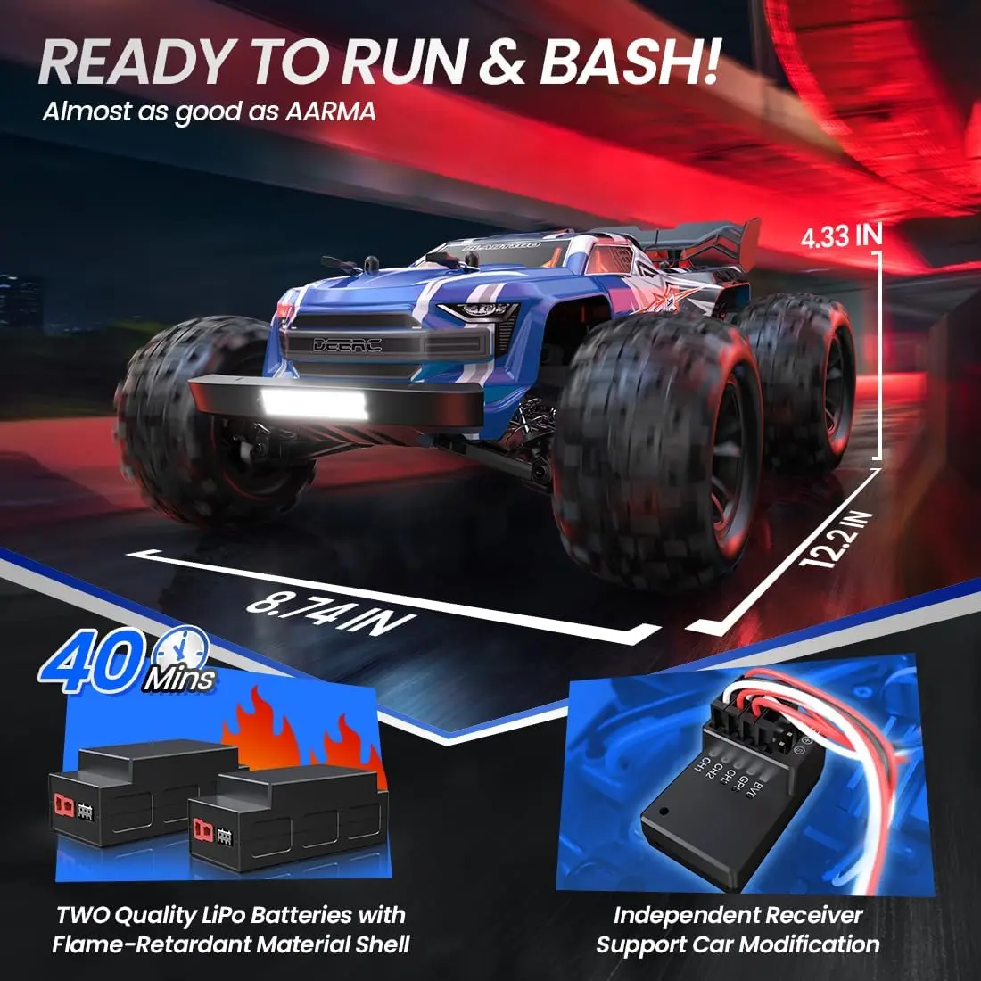 H16E Brushless Extreme High Speed RC Truck, Max 70kph