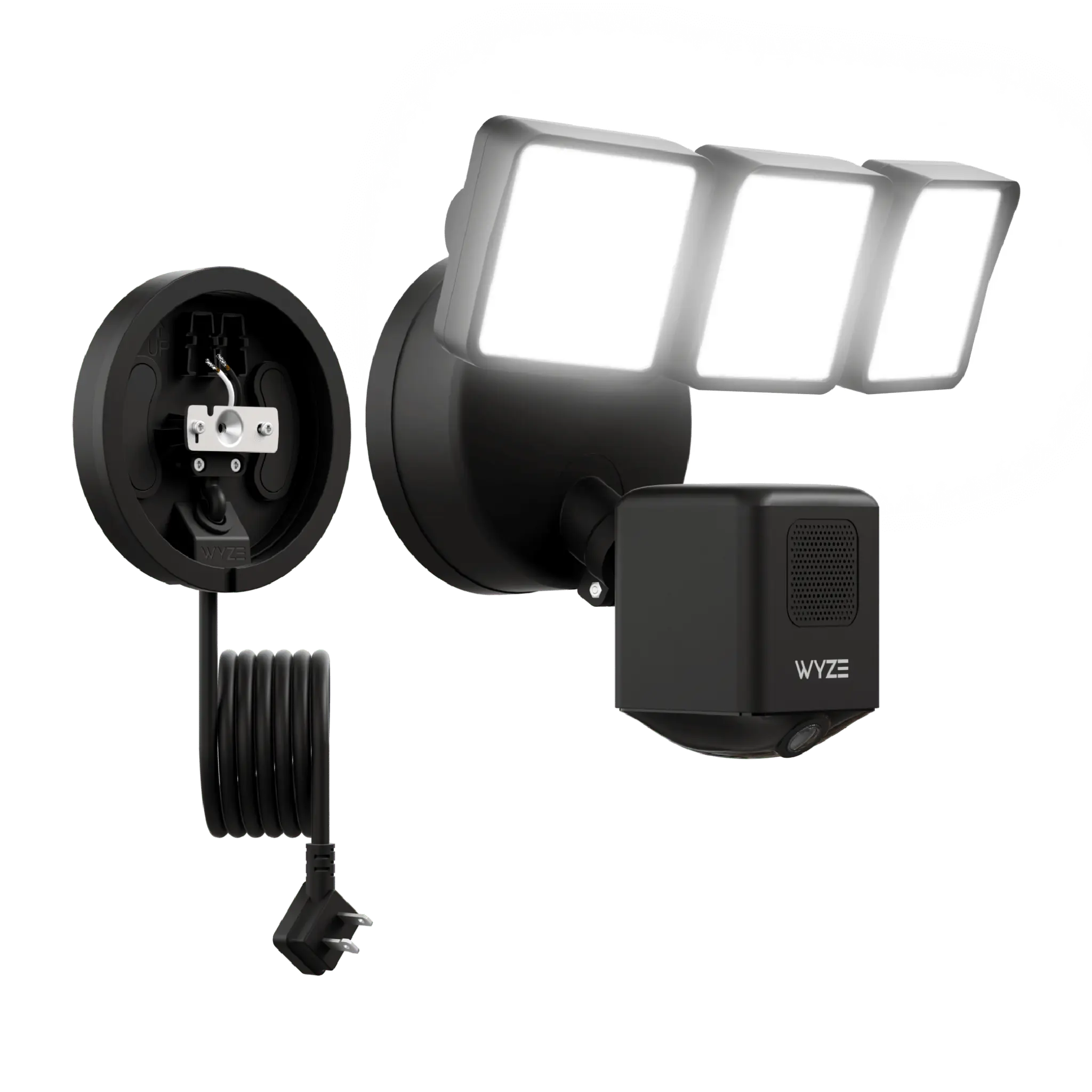 2K HD Smart Floodlight Camera – 3000 Lumen LEDs, Color Night Vision, 180° View & Motion Detection