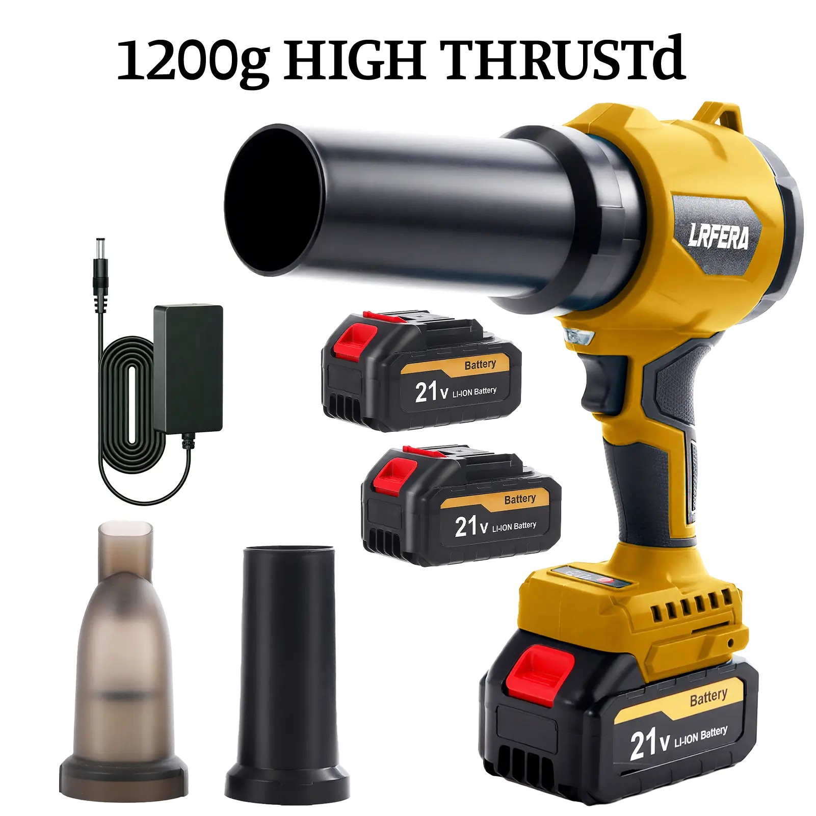 Leaf blower and vacuuming two functions with 3speed modes,Leaf Blower Cordless - 21V Powerful Electric Leaf Blower with 2 x 4.0Ah Batteries and Charger