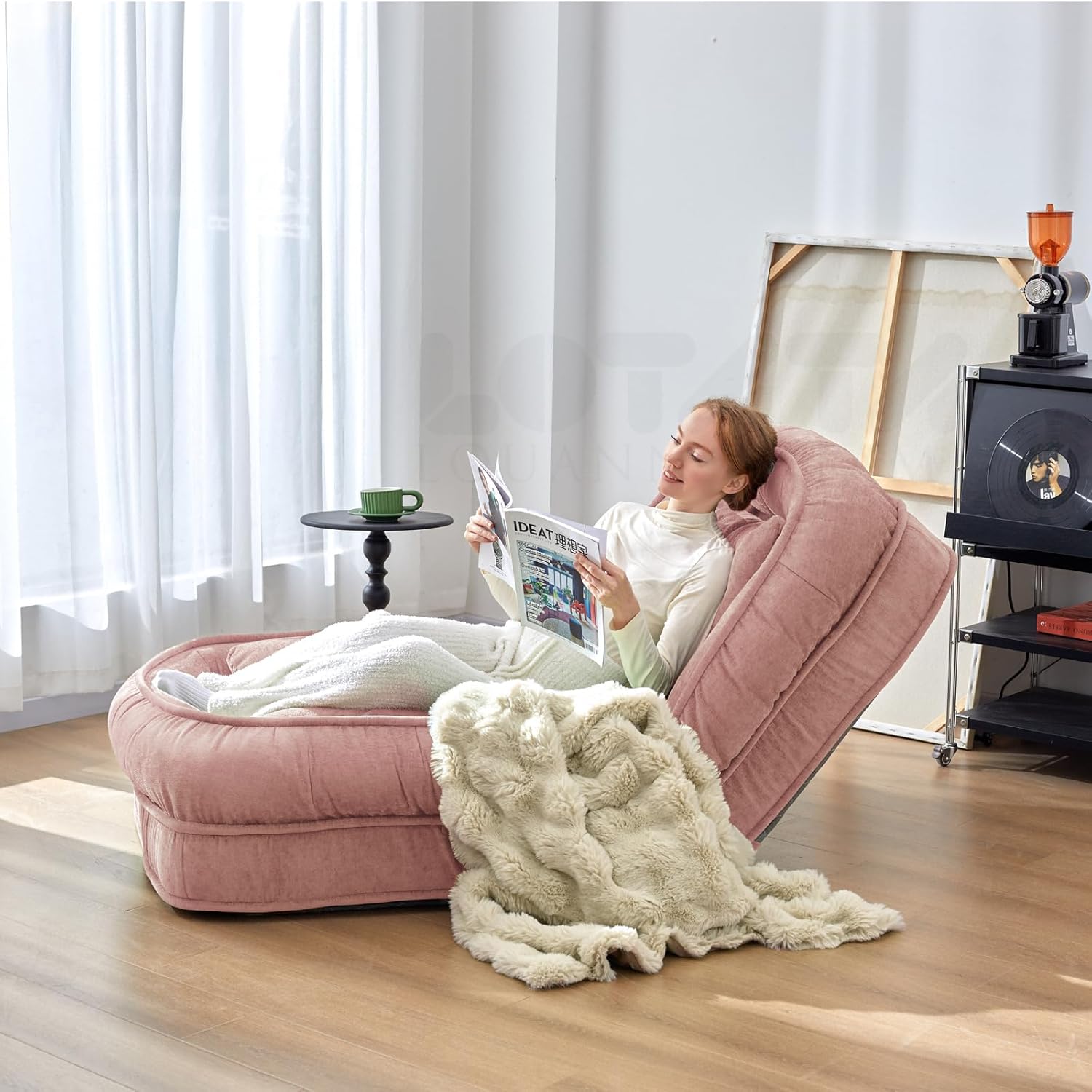 Summer Sale！Foldable Lazy Sofa Bed Floor Chair