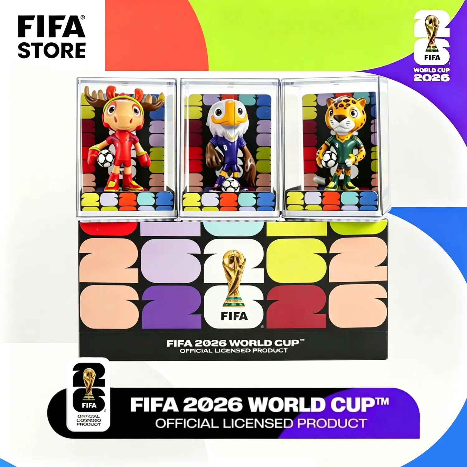 [Set of 3] 2026 World Cup Mascot Official Licensed Toy Figurines Collectable Soccer (Maple, Zayu & Clutch) Summervibes