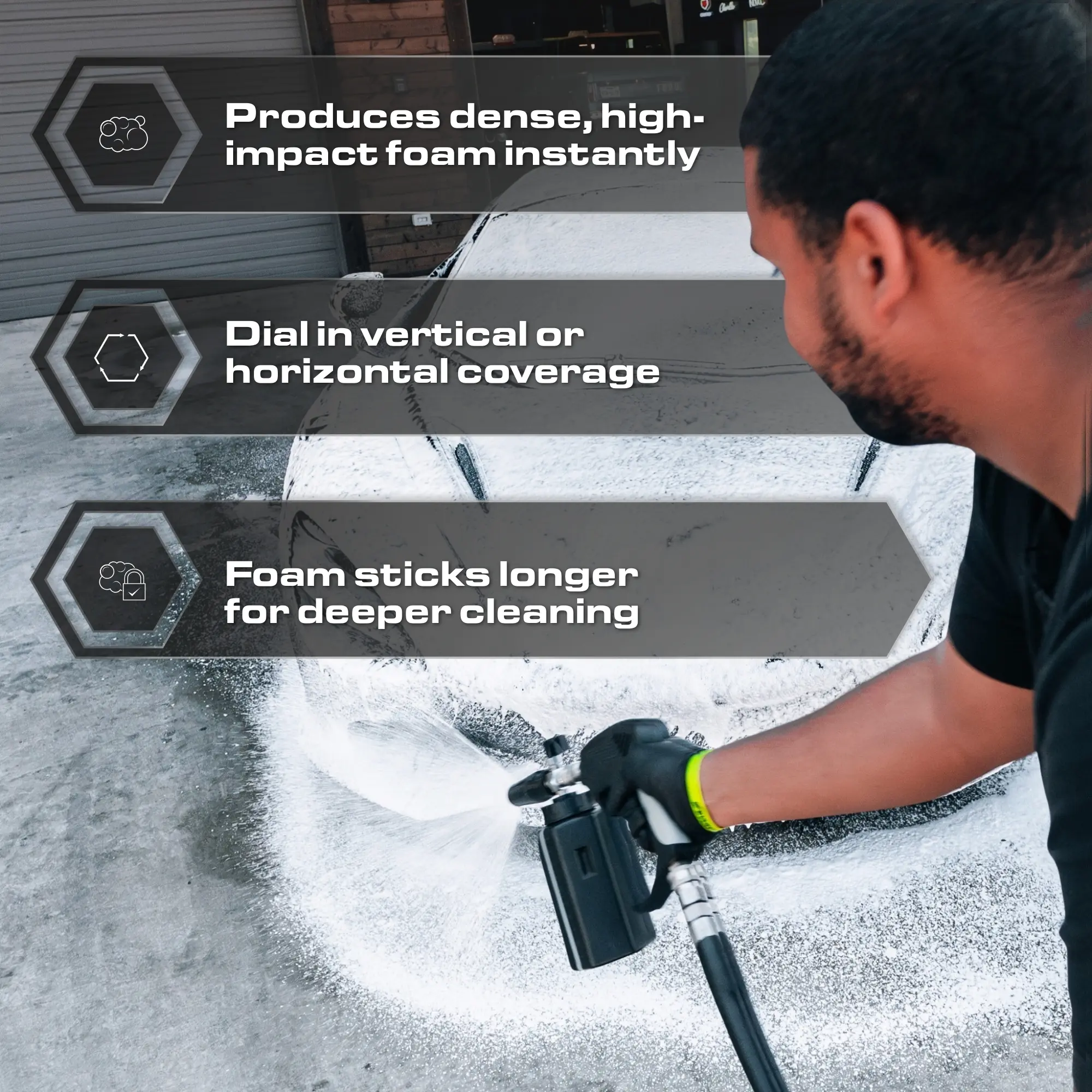 Foam Cannon Pro – High-Performance Foam Cannon with 1000ml Capacity, Thick Shaving Cream-Like Foam, and 1/4" Quick Connect