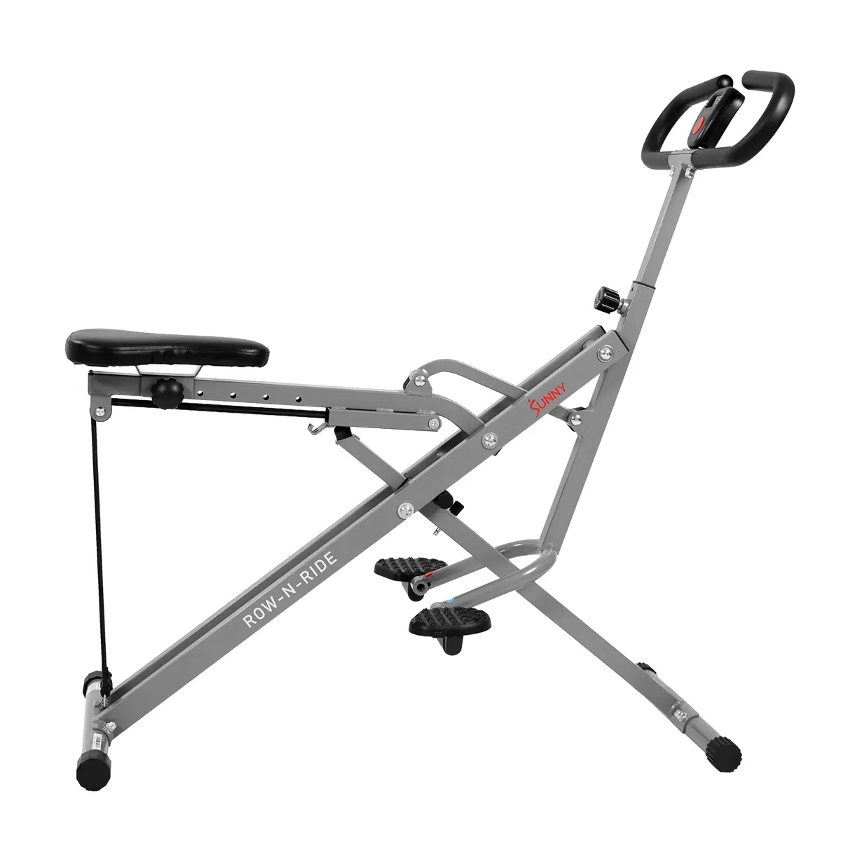 Rowing & Squat Machine – Adjustable Resistance Foldable Home Gym Workout Equipment, 300 lbs Capacity