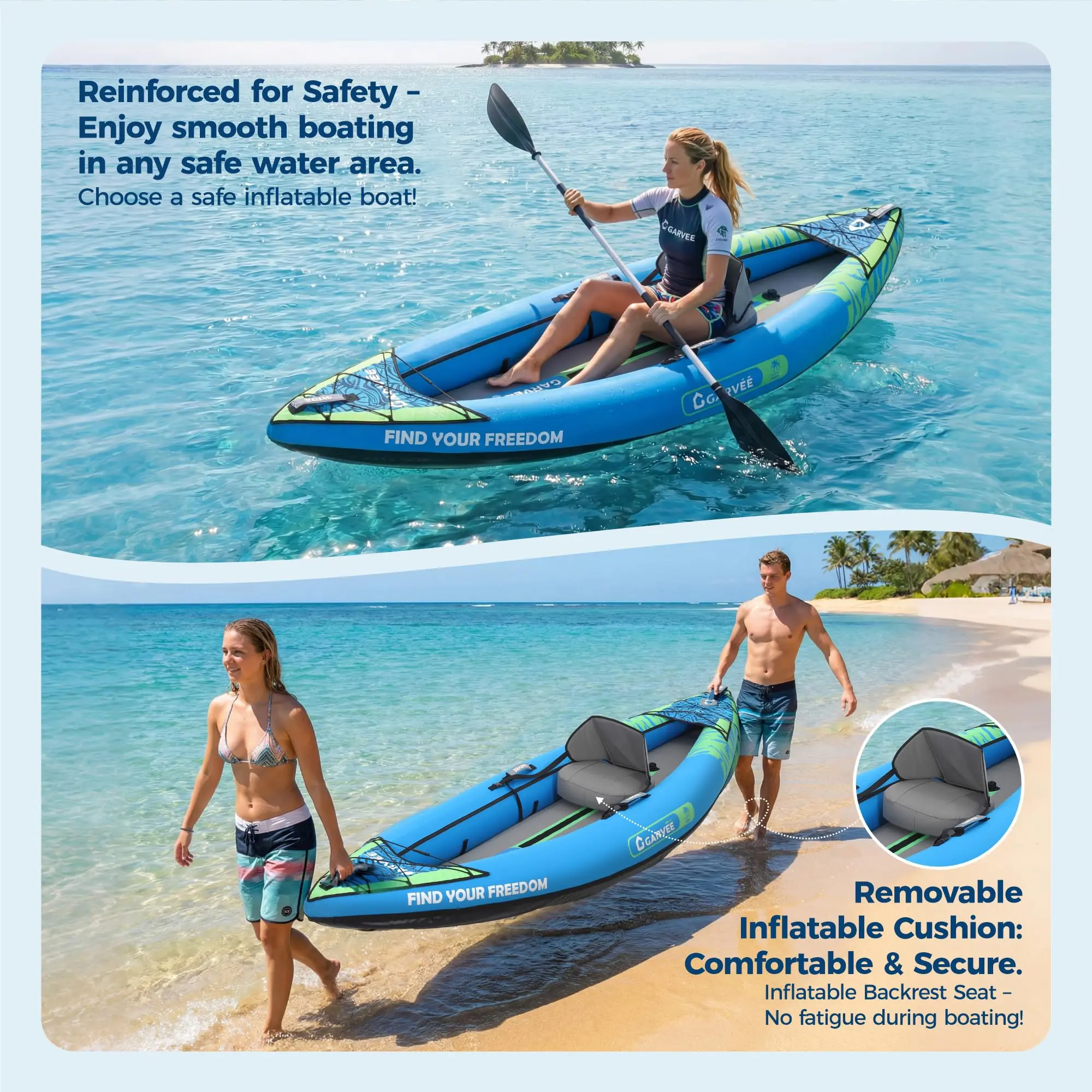2-Person Inflatable Kayak - Complete Portable Adventure Kit