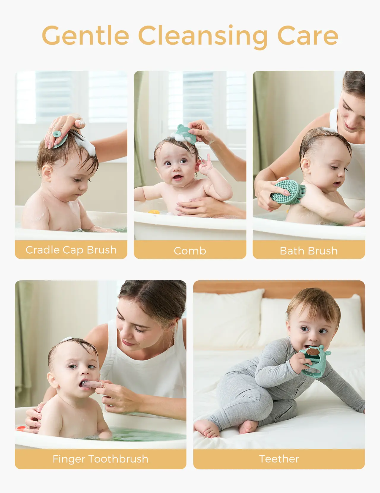 Baby Care Kit – Grooming, Health & Bath Gift Set with Nail File, Thermometer & Nasal Aspirator
