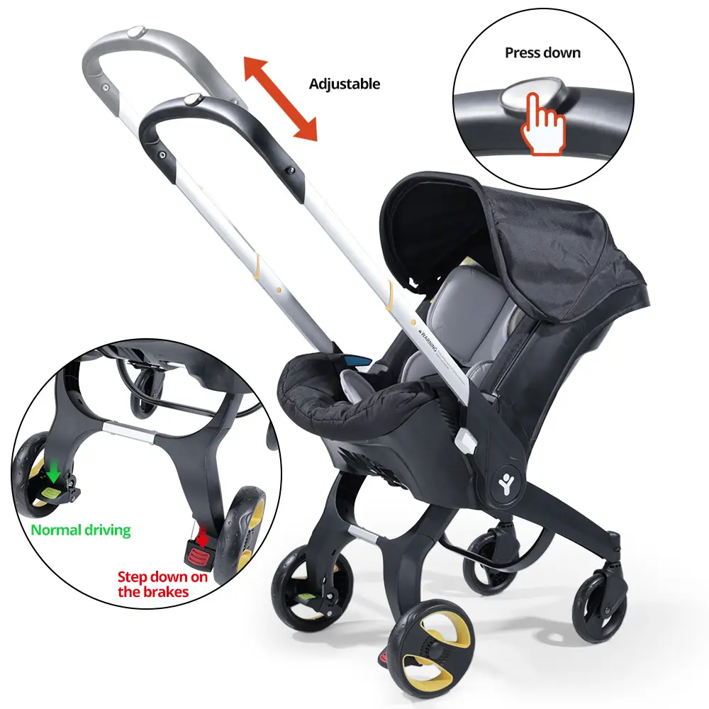 All-in-1 Convertible Baby Stroller – Reversible Seat, Lightweight, Compact Folding Travel Stroller