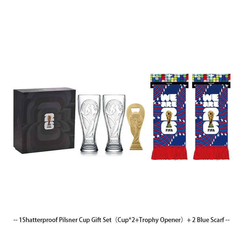【WORLD CUP 2026 】Gift Set（Not Glass） 17oz Shatterproof Trophy & Trophy-Shaped Bottle Opener - Perfect for soccer Fans & Parties