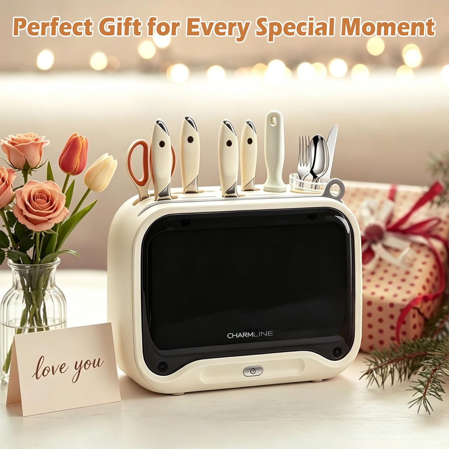Mother’s Day Special – Smart Cutting Board & Knife Set – Self-Cleaning, Auto-Drying, Space-Saving Kitchen Organizer