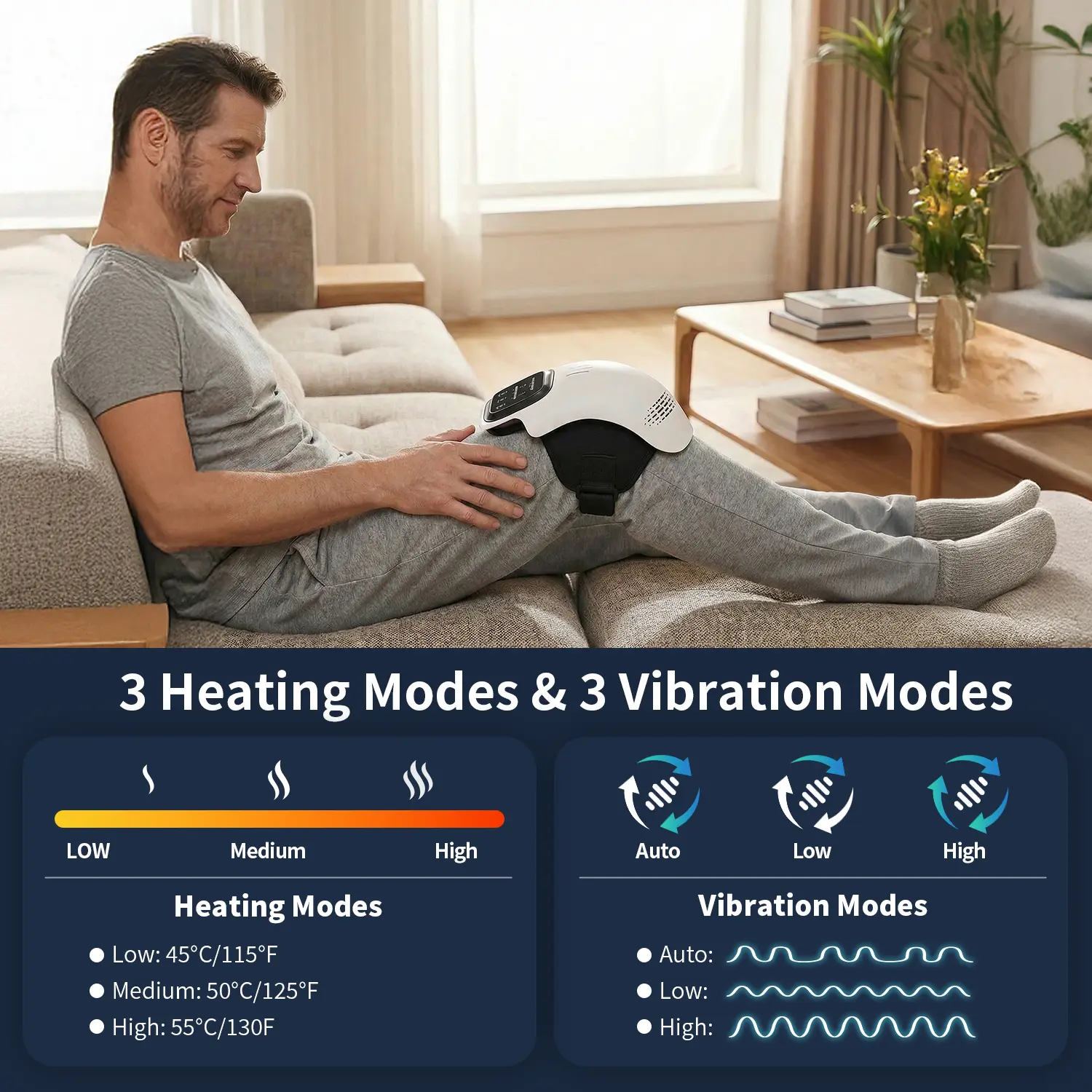 1 Piece Portable Comfort Electric Knee Massager Rechargeable Knee Massage Machine, Personal Care Appliances Gifts