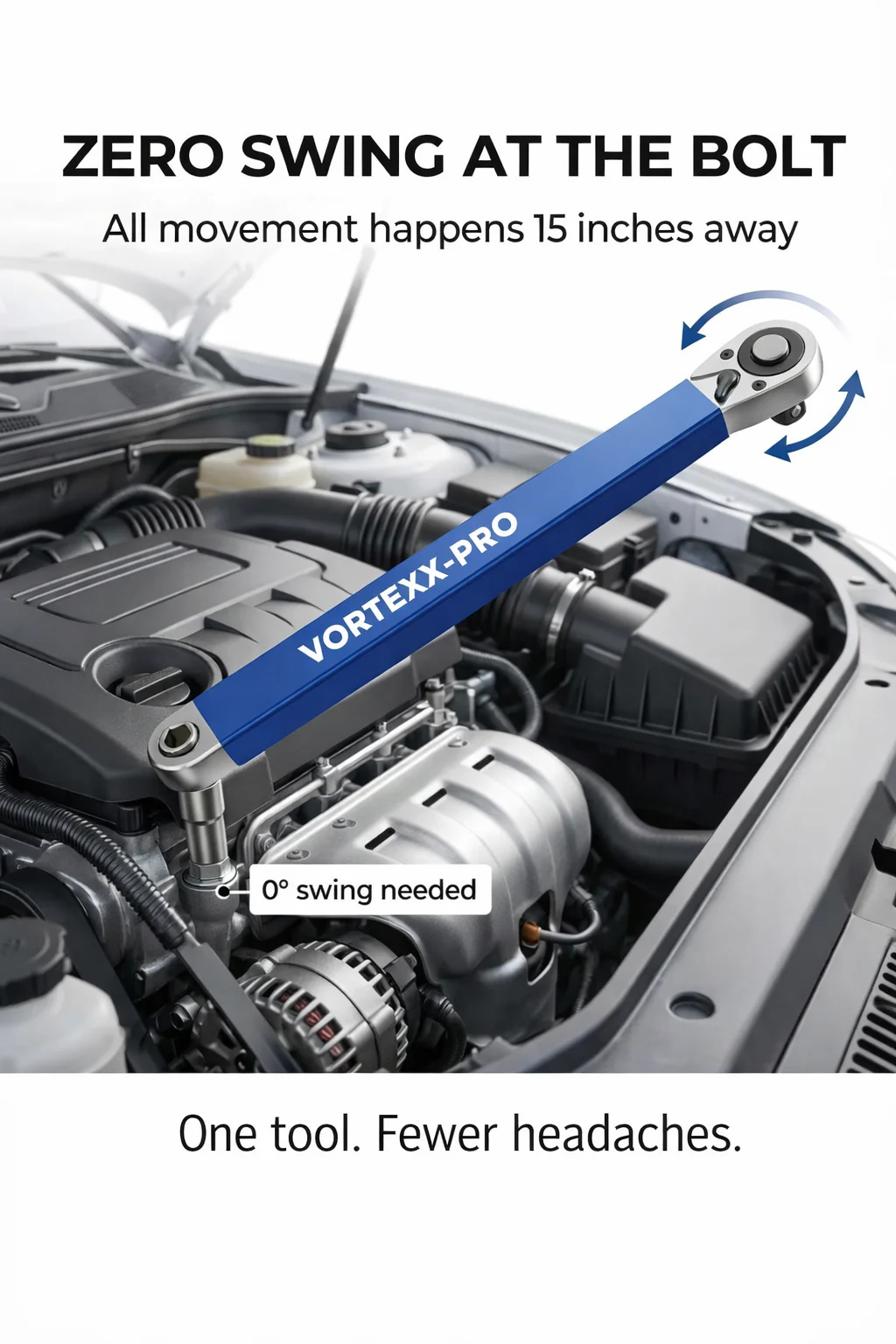 9 Hours Fighting One Bolt. This Fixed It in 2 Minutes.  √ Perfect for tight engine spaces  √ Avoid costly mechanic visits  √ Instantly increases torque & reach